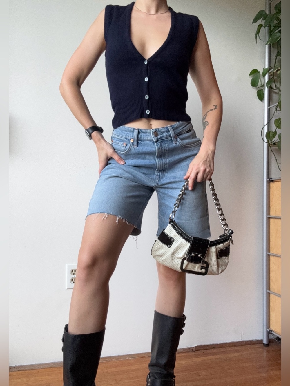 Vintage navy lambswool vest